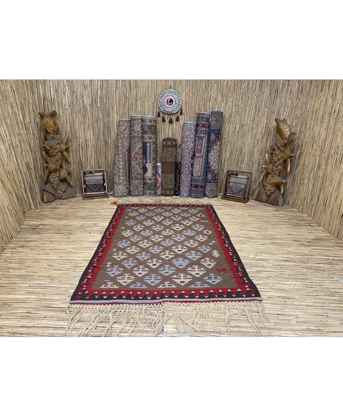 Handmade Turkish Kayseri Nomadic Original  Wool on Wool Kilim – FREE SHIPPING..!